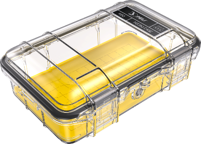 MICRO CASE PELI JAUNE M50 ETANCHE AVEC COUVERCLE TRANSPARENT