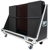 FLIGHT CASE SPEEDY BOX ROULETTES 2 ÉCRANS LCD (Ajustable 15"-22")